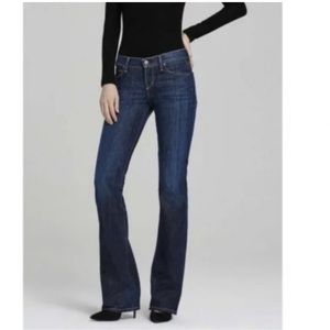 7 All for Mankind Women’s Kelly Low Waist Bootcut Dark Blue Jeans Size 27 EUC